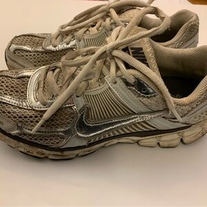 Nike Metallic and Beige Running Shoes